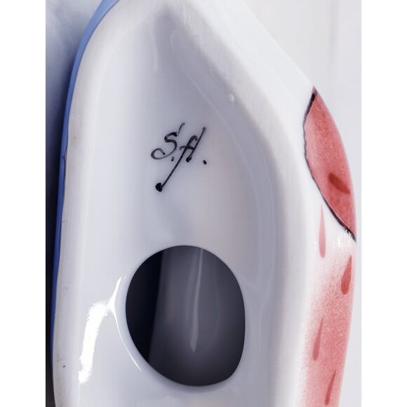 ? Helina Tilk Handpainted Ceramic Napkin Card Holder Dog and Cat~ Signed in VGUC - Picture 7 of 9